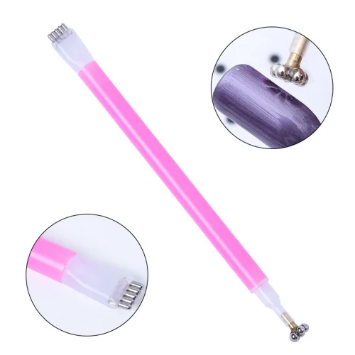 Hot Pink Magnet Pen STZ 5D кошачий глаз Магнитная палочка для ногтей УФ Гель-лак двойная головка магнитная доска полосы линии дизайн краски карандаш для маникюра, инструменты#948 - Цвет: Hot Pink Magnet Pen