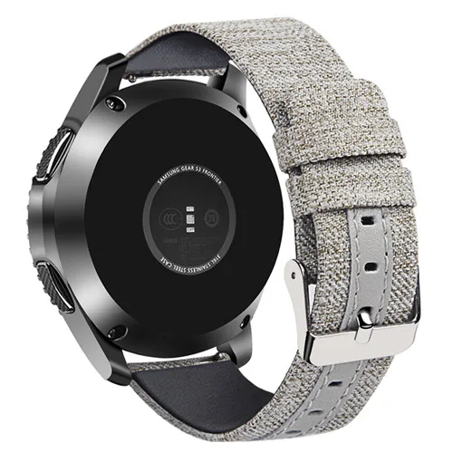 Light gray Нейлон+ кожаный ремешок для samsung Galaxy Watch 46 мм gear s3 frontier/Классический 22 мм ремешок для часов холст наручный ремень amazfit - Цвет ремешка: Light gray