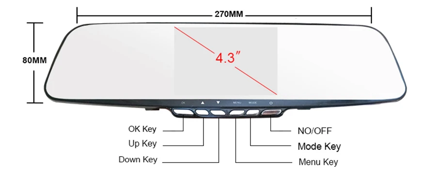 E-ACE Зеркало для автомобиля Dvr 1080P FHD видеорегистратор 4,3 дюймов зеркало заднего вида двойной объектив видео регистратор с камерой заднего вида Dvrs