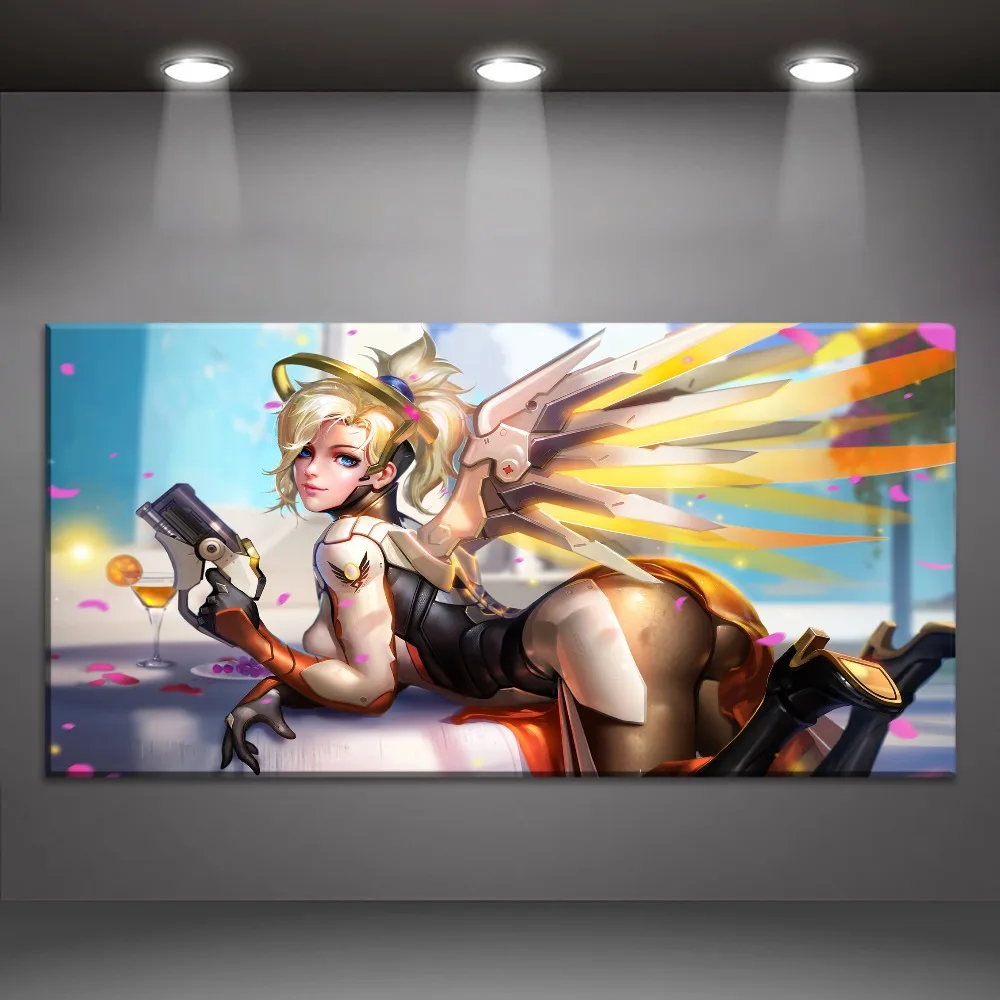 Картина Overwatch с изображением милосердия Современная на холсте печать стене