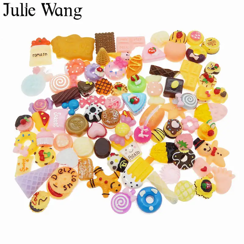 Julie Wang 20 шт. подвески из смолы в форме продуктов питания для торта хлеба леденцов