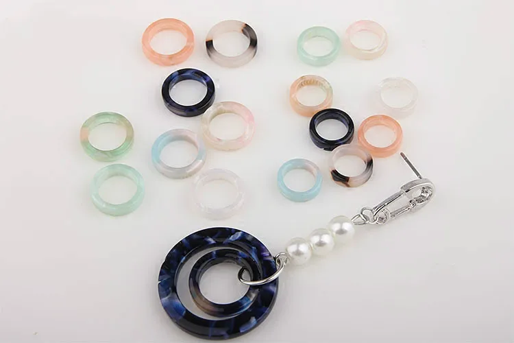 Fresh and sweet acetic acid geometric circular handmade Korea earring patch DIY earrings pendant material | Украшения и