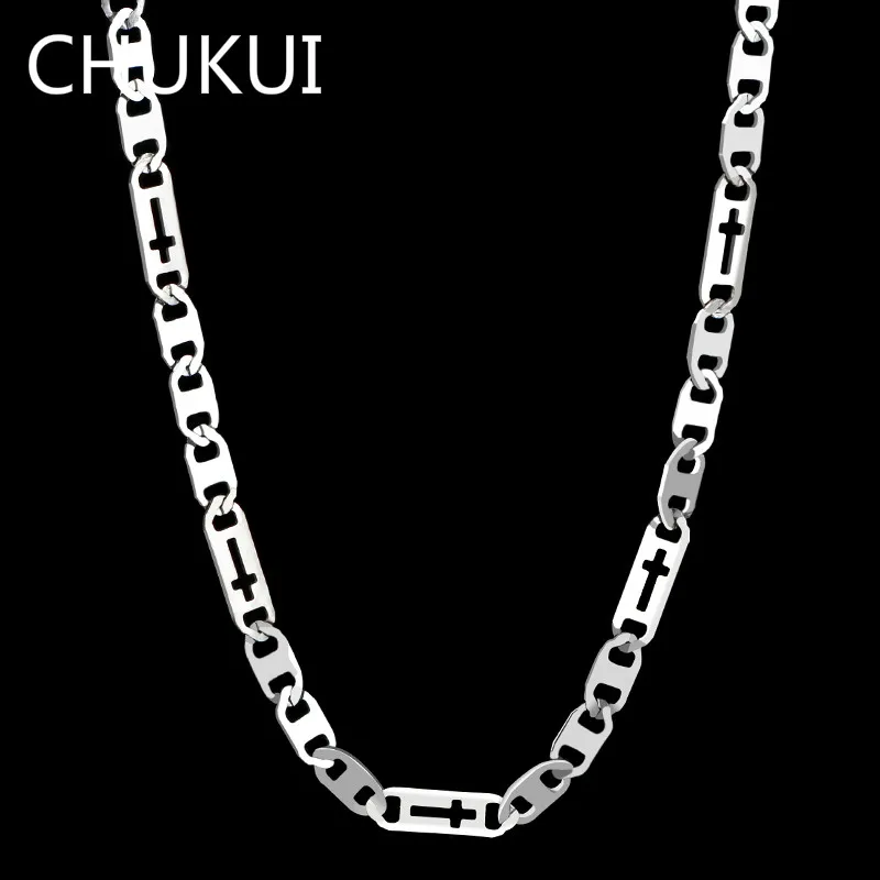 CHUKUI Классическая цепочка мужское ожерелье золото серебро тон нержавеющая сталь