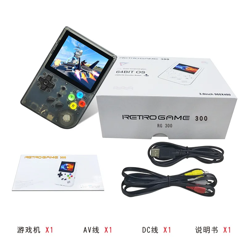 New 3 INCH Video games Portable Retro FC console Game Handheld Games Console Player RG 300 16G+32G 3000 GAMES Tony system | Электроника
