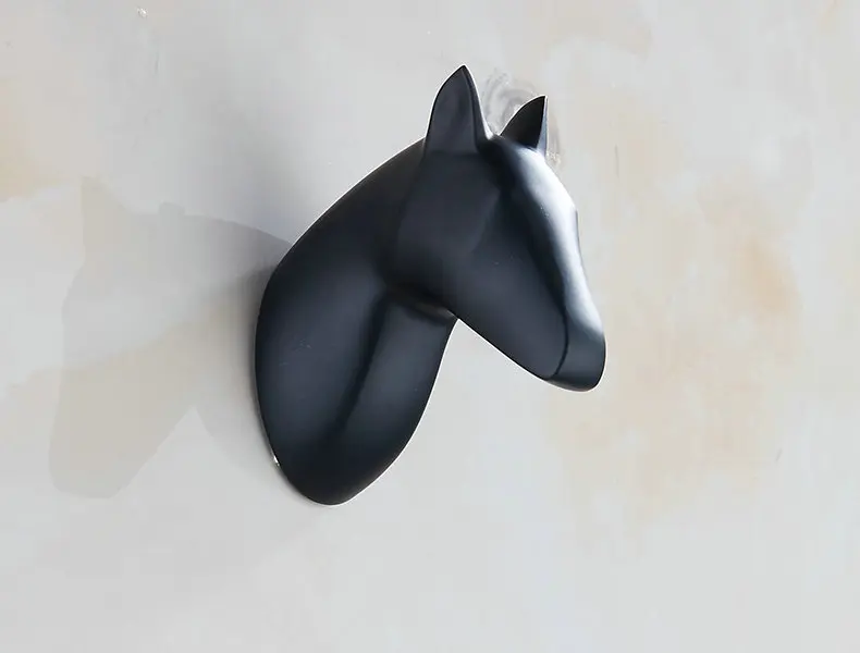 Solid Horse Head Coat Hooks Wall Hang Mounted Towel Hook Gold / Black /Chrome Clothes Hook Bathroom Hardware