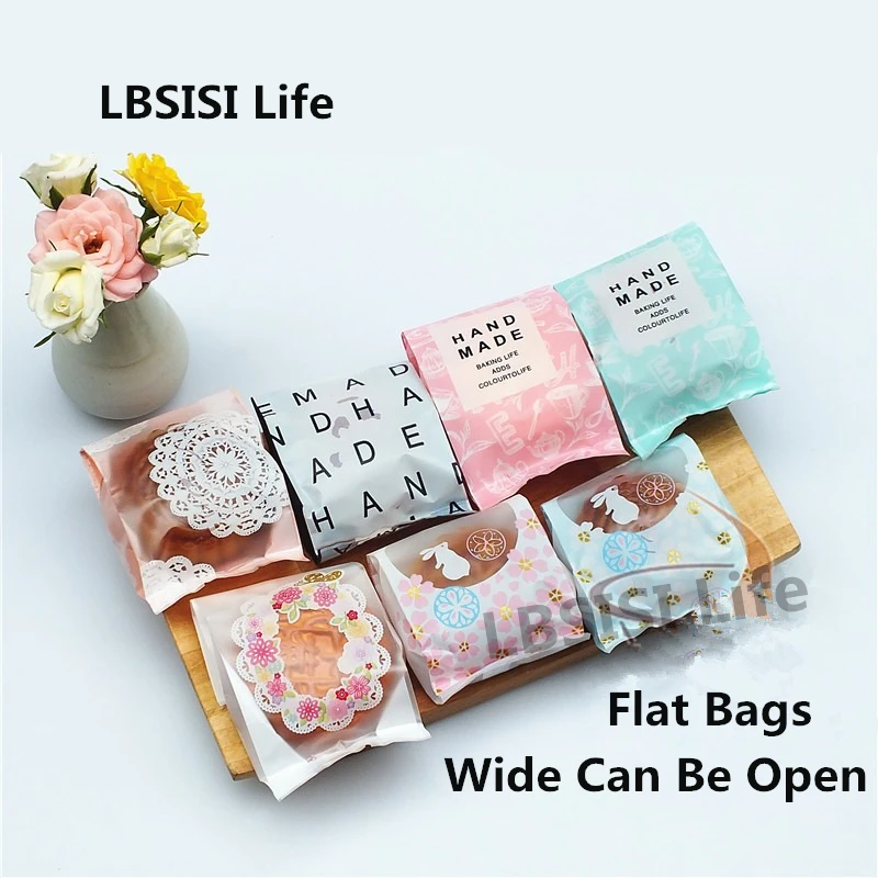 Пакеты для печенья ручной работы LBSISI Life 50 шт. черные пакеты с буквенным принтом