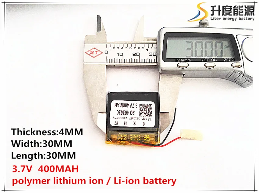 

2 шт. [SD] 3,7 в, 400 мАч,[403030] полимерный литий-ионный/литий-ионный аккумулятор для игрушек, внешний аккумулятор, GPS,mp3,mp4, сотовый телефон, динамик