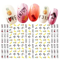 2sheet ultrathin fruits nail art stickers 3d self adhesive kawaii manicure decals nails design summer banana pineapple decors