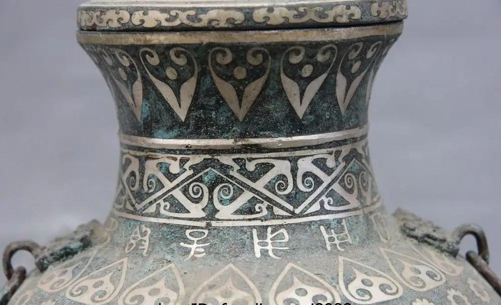 12 China бронзовая фигурка периода династии серебристо золотистая колба чайник