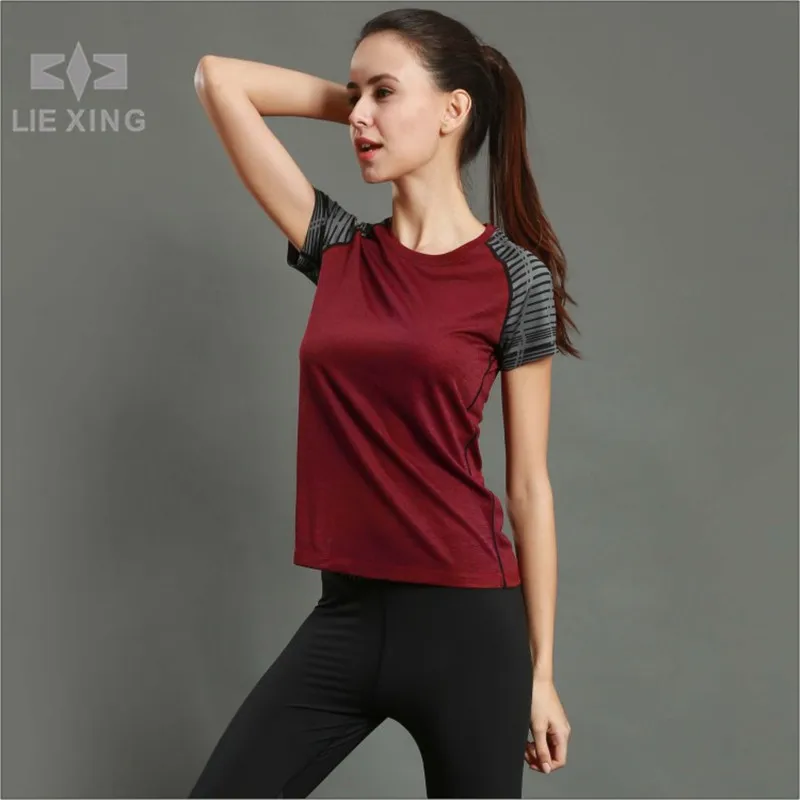 Тонкий пота motion футболка с короткими рукавами anyfashion Для женщин профессиональный