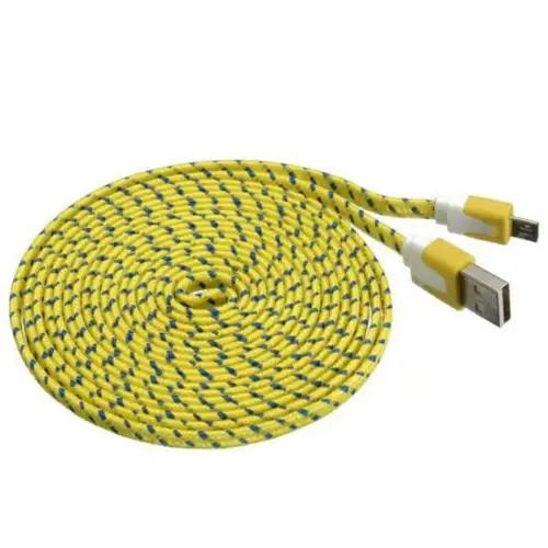 Топ предложения 3 м/10Ft нейлоновая сетка ткань Micro USB кабель для передачи данных