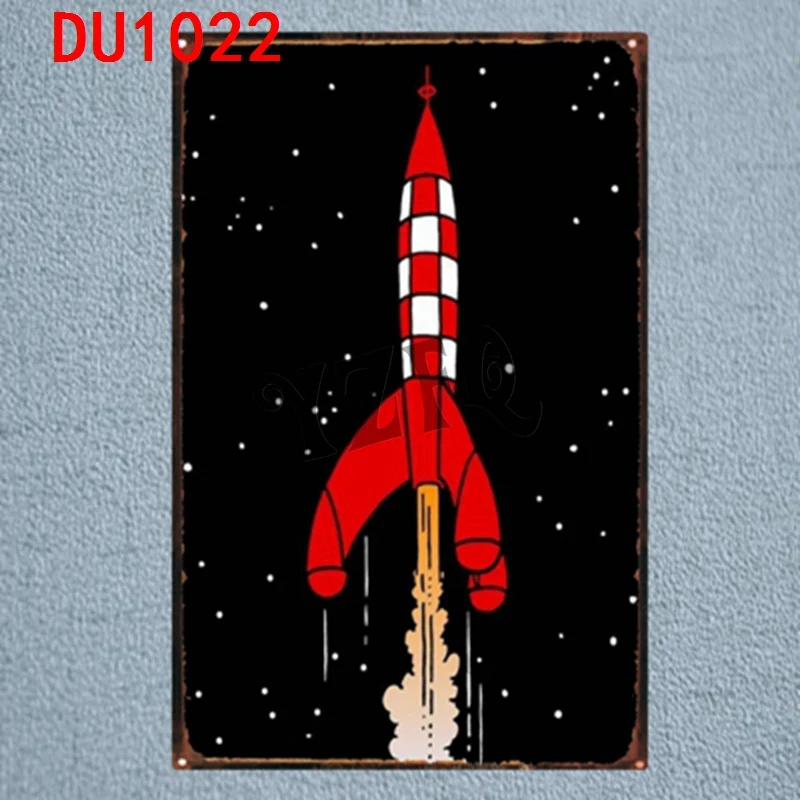Tintin мультфильм оловянные знаки металлическая пластина настенный паб детская комната Домашний декор вечерние Винтаж Железный плакат Куадрос DU-1041