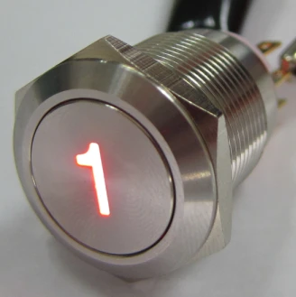 ELEWIND 19 мм металлическая кнопка типа защелки с цифрой 1 подсветкой (PM193F 11Z/R/12 В/с