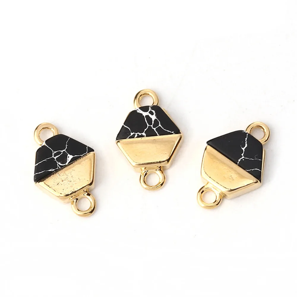 Соединители DoreenBeads из меди и смолы шестиугольные аксессуары для ювелирных