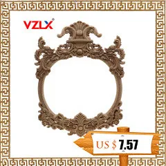 VZLX китайский Деревянный винтажный деревянный резной угловой декор для стен, декор для стен, Неокрашенная рамка, аппликация, аксессуары для украшения дома