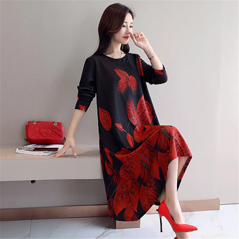 Весеннее новое платье большого размера модное свободное темпераментное женское