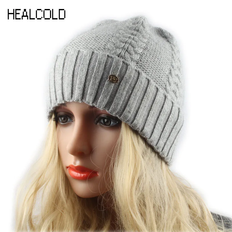 2019 Брендовая женская зимняя шапка Вязаная кашемировая Шерстяная Шапка бини