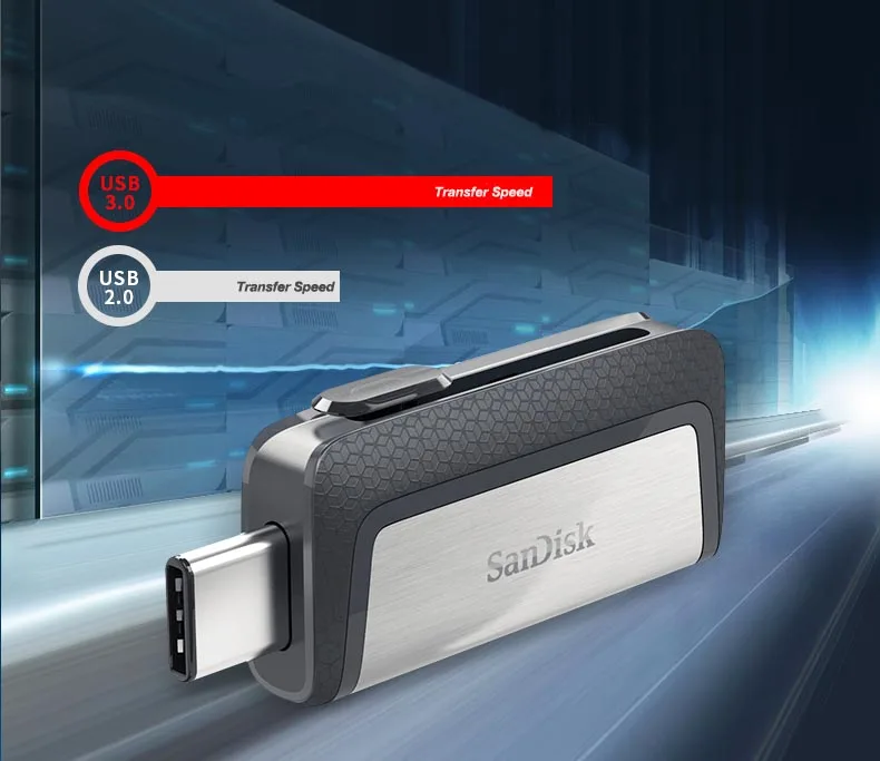 Sandisk USB 3,1 флеш-накопитель ультра двойной накопитель usb type-C 32 Гб 64 Гб 128 Гб OTG флэш-накопитель для смартфона 16 Гб флешка
