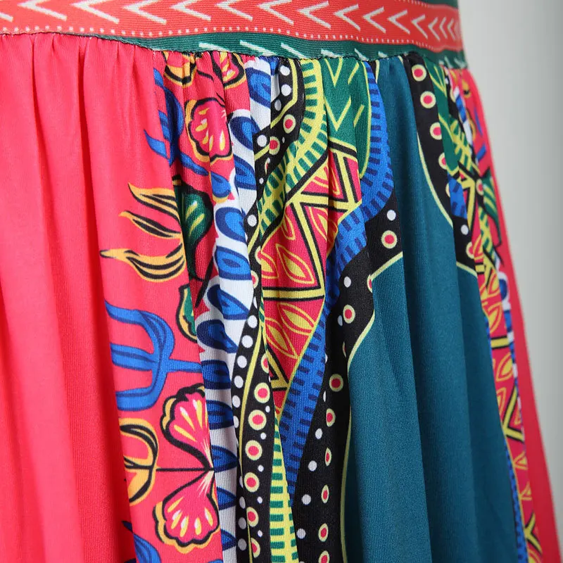 

2019 new arrival summer elegent fashion style african women printing polyester plus size long dress