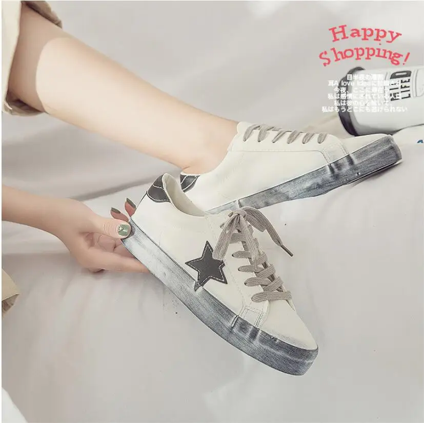 2019 женская повседневная обувь кожаные туфли женские смешанных цветов на плоской