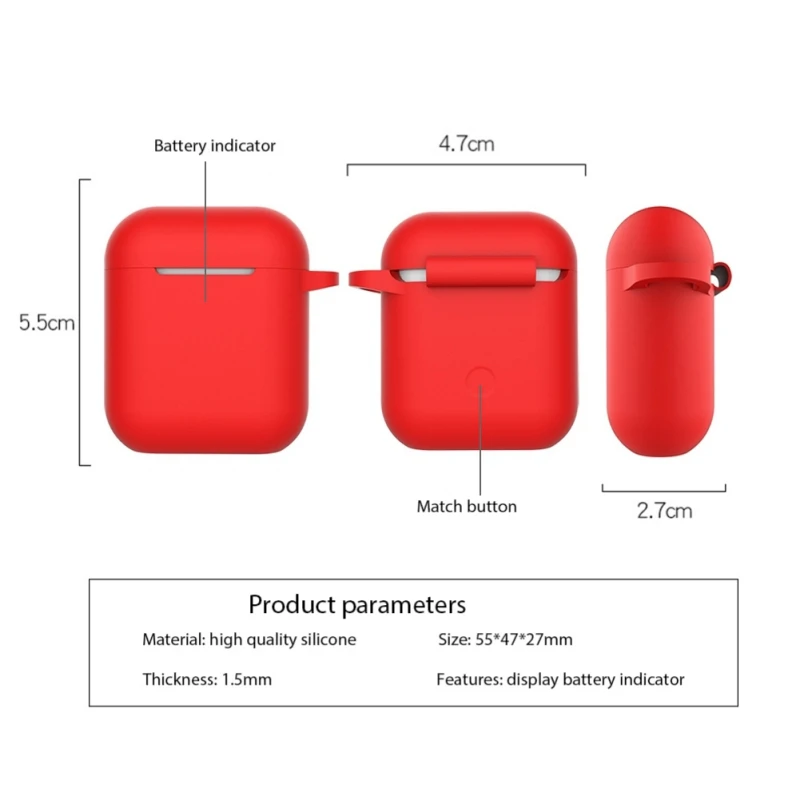 Чехол для наушников Apple силиконовый чехол беспроводные Bluetooth наушники Air Pods