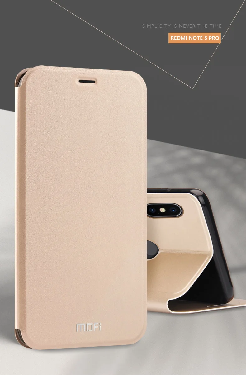Redmi note 5 чехол MOFI для redmi note 5 глобальная версия кожаный флип-чехол redmi note 5 Pro полный Чехол Мягкий чехол 5,99''