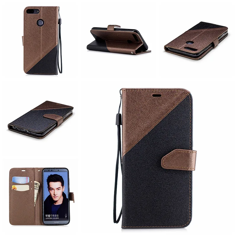 

Dual color flip PU wallet leather case for huawei honor 9 lite cases silicone cover hoesje coque etui kryt tok funda puzdra husa