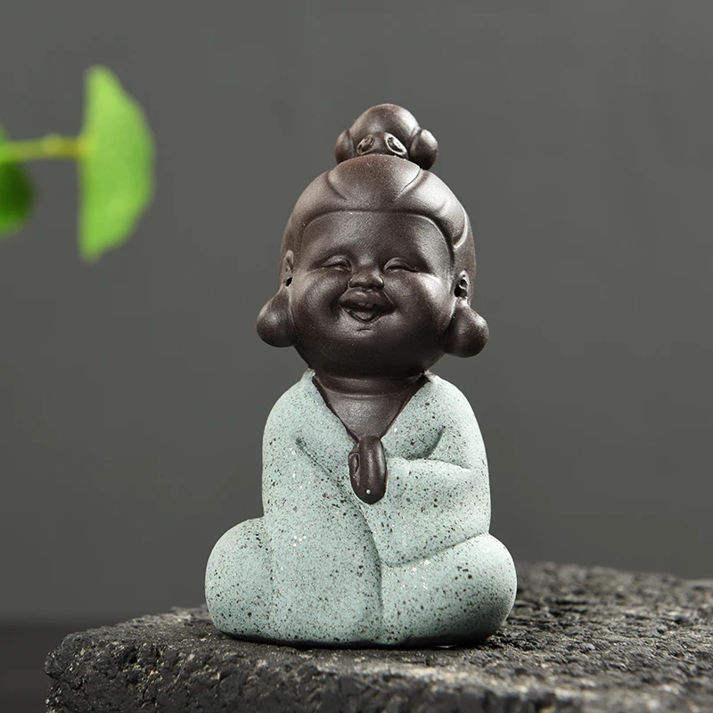 Кунг фу Малыш Маленький монах чай питомец для игры керамический домашний декор