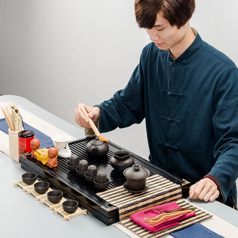 Элегантный китайский деревянный поднос классический для стола чайный набор кунг