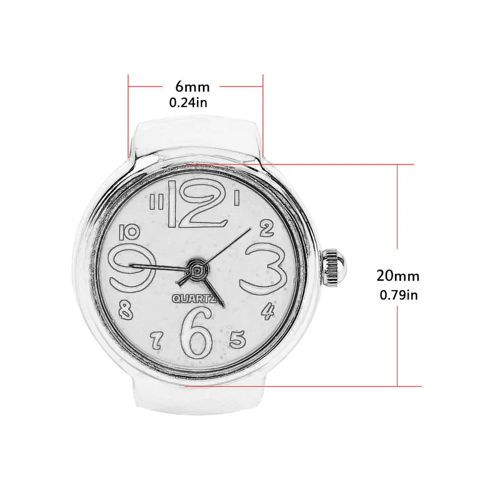 Мужские и женские часы с кольцом на палец Топ бренд Круглый циферблат