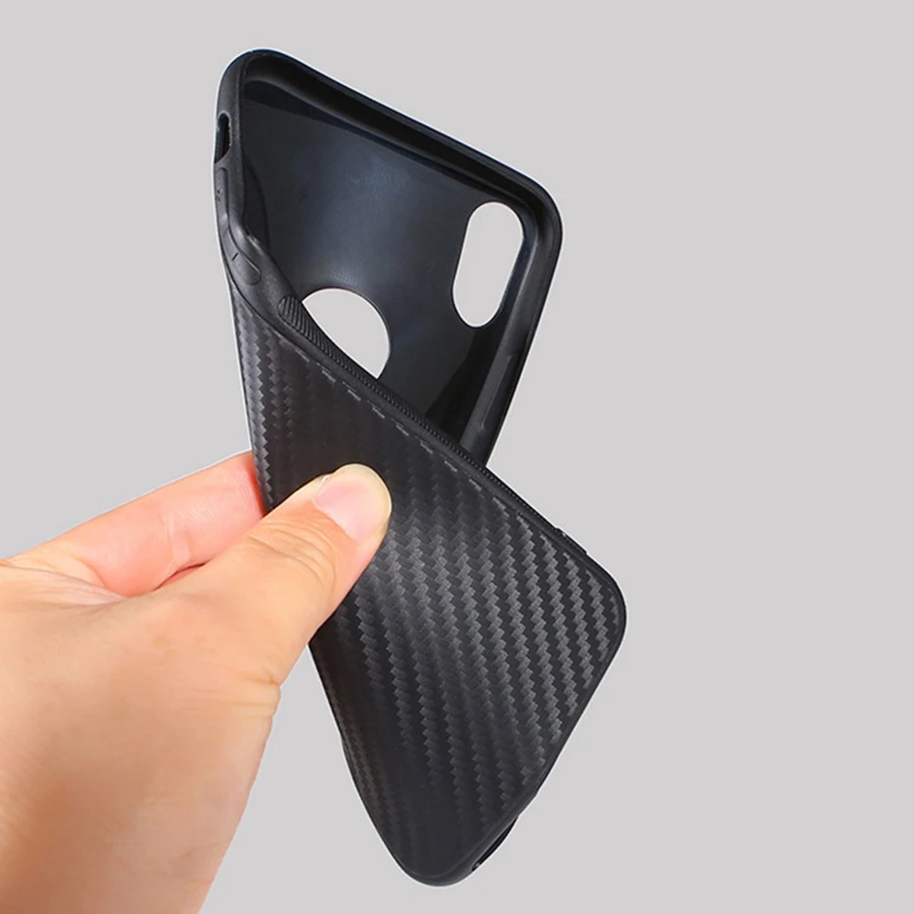Чехол из углеродного волокна для iPhone 7 XR Xs Max X мягкий чехол ТПУ 8 Plus 6 s деловой