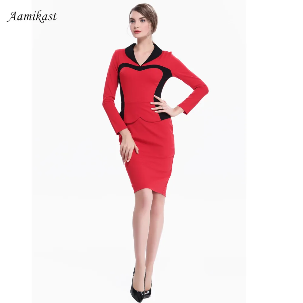 Женское платье карандаш с длинным рукавом Размеры S M L XL XXL XXXL|dress size|women business dresswomen