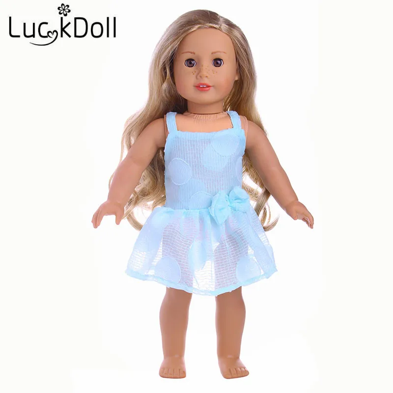 LUCKDOLL фиолетовое и синее платье для 18 дюймов американские кукольные аксессуары