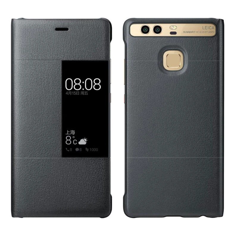 Роскошный чехол-книжка с окошком из искусственной кожи для huawei P9 P9 Plus, Ультратонкий чехол