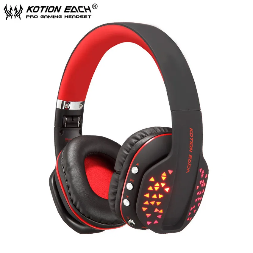 KOTION каждый B3507 Fodable Bluetooth наушники беспроводные стерео портативные спортивные наушники гарнитура с микрофоном для iPhone Xiaomi - Цвет: Red No Retail Box