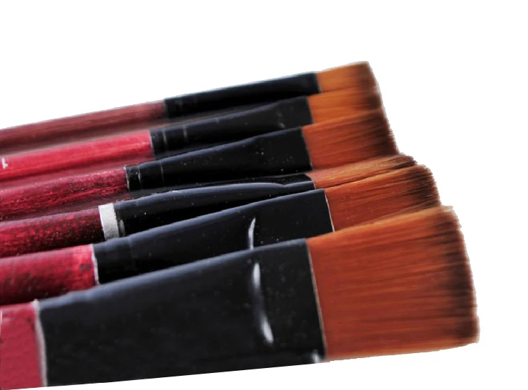 

Art Artist Supplies 6 Brown Nylon Paint Brushes
