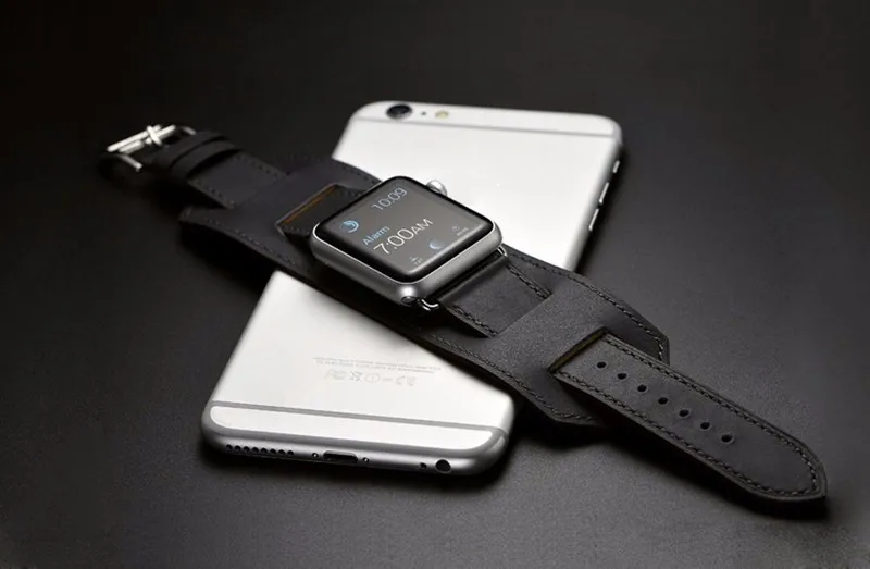 Ремешок-манжета из хохлатой кожи для apple watch, ремешок для apple watch 5, 4, 3, 42 мм, 38 мм, iwatch, ремешок для браслета 44 мм/40 мм, ремешок для часов