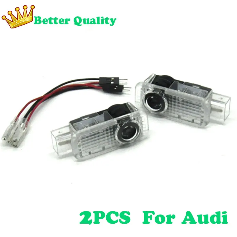 2X Led car door logo light For Audi a6 c6 c7 c8 a4 b7 b8 b9 q7 q5 R8 a3 sline RS s Door Projector Logo Laser Accessories | Автомобили и