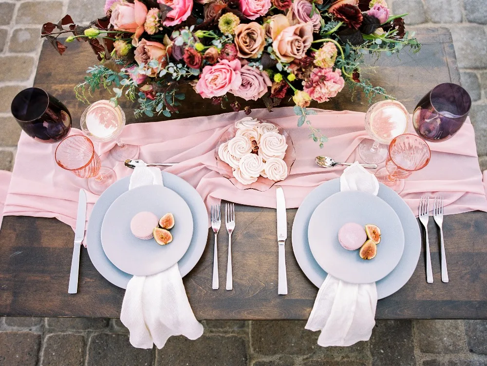 300 см длина Flowy шифон настольная дорожка для свадьбы романтический декор марлевые