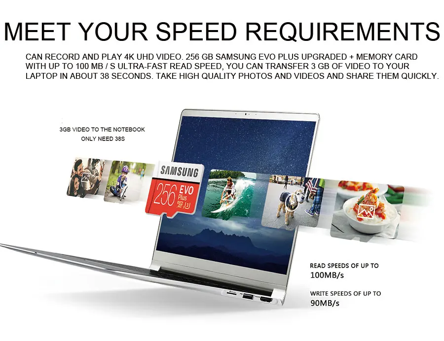 Samsung оригинальные карты памяти 16 Гб/32 ГБ/SDHC 64 Гб/128 ГБ/256 ГБ/SDXC 80 МБ/с. MicroSD Class10 Micro SD/TF C10 флэш-карты