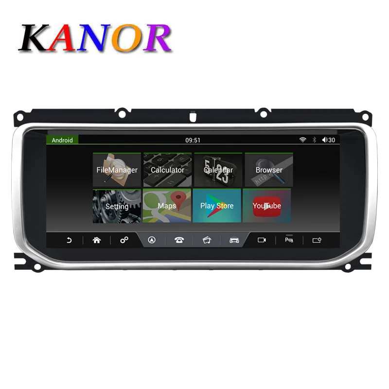 KANOR android 7,1 аудио плеер радио для Land Range Rover Evoque- GPS с поддержкой Bluetooth Навигация mp3 2 ГБ+ 32 ГБ