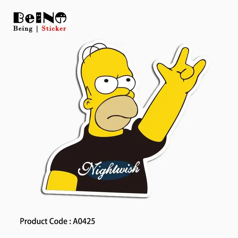 Рок мультфильм Симпсоны стикер отношение Прохладный Водонепроницаемый чемодан