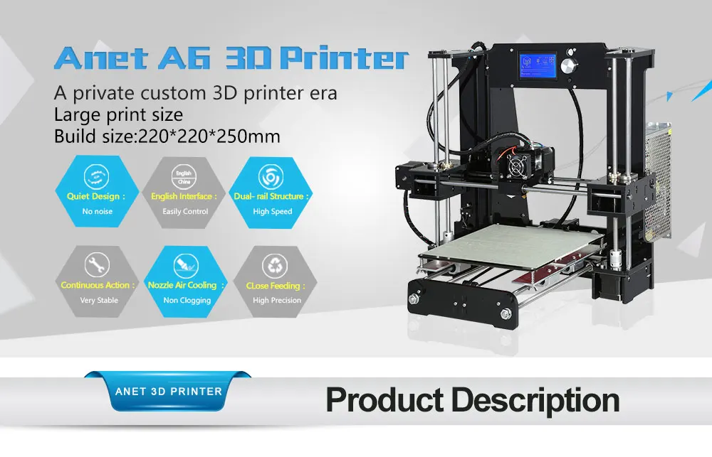 Anet A6& A8 Нормальный/автоматический уровень 3d принтер размера плюс Reprap Prusa i3 3d принтер комплект DIY Impresora 3d с 10 м нить 3d принтер