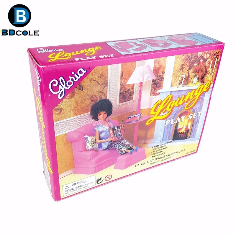 Lounge Play Набор в гостиной ролевые игры игрушки для кукольный домик Barbie включая диван вертикальная лампа подушка для ног