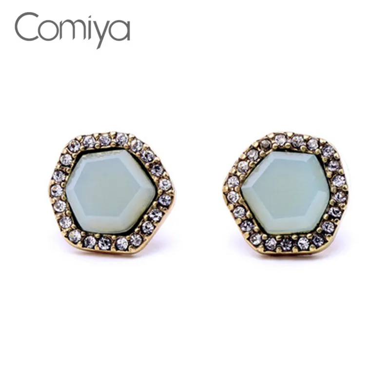 Женские серьги пусеты Comiya элегантные летние из страз и акриловой мозаика|stud