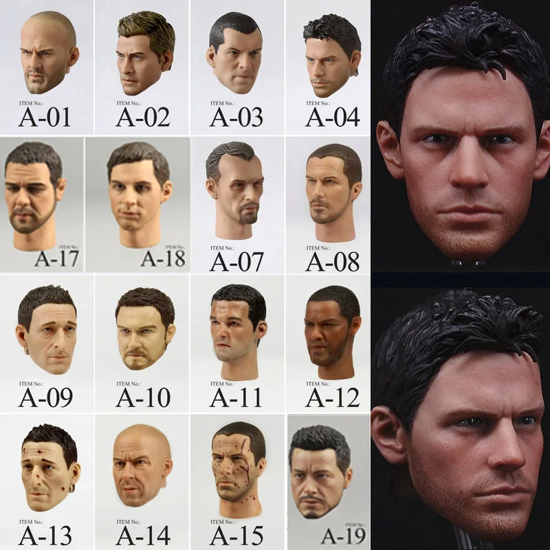 1/6 Мужская голова лепим Chris Jake Gyllenhaal Джейсон стэнсон Tbag Matt Damon jean-claude van damme для 12 дюймов Acrion Figure