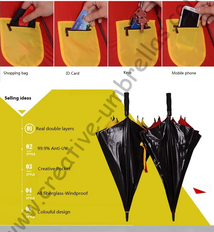 (2 шт./лот) видимые двухслойные тканевые зонты для гольфа. Стекловолокно