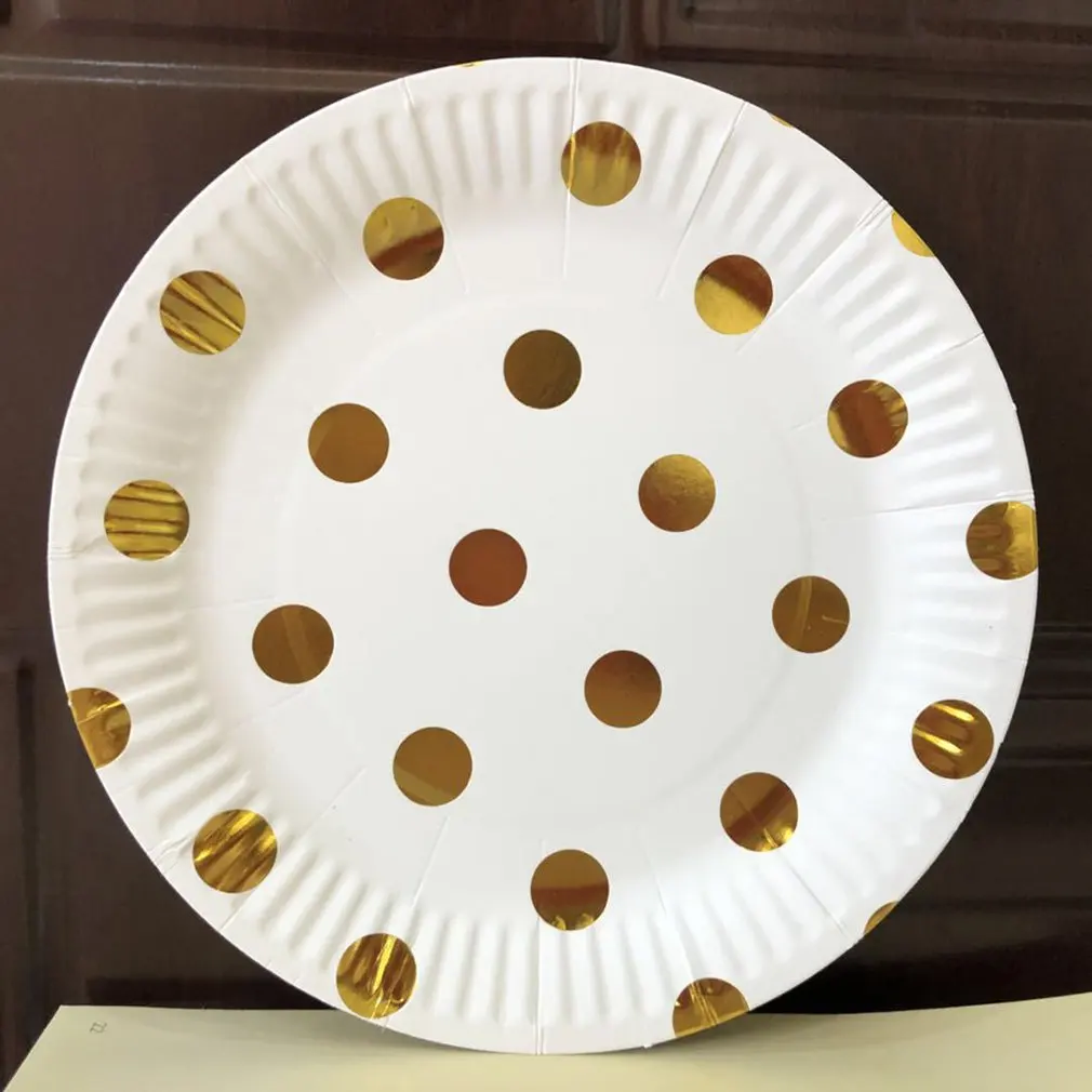 7 дюймов вечерние Горячее тиснение фольгой серебряного посуда тарелка Свадебный