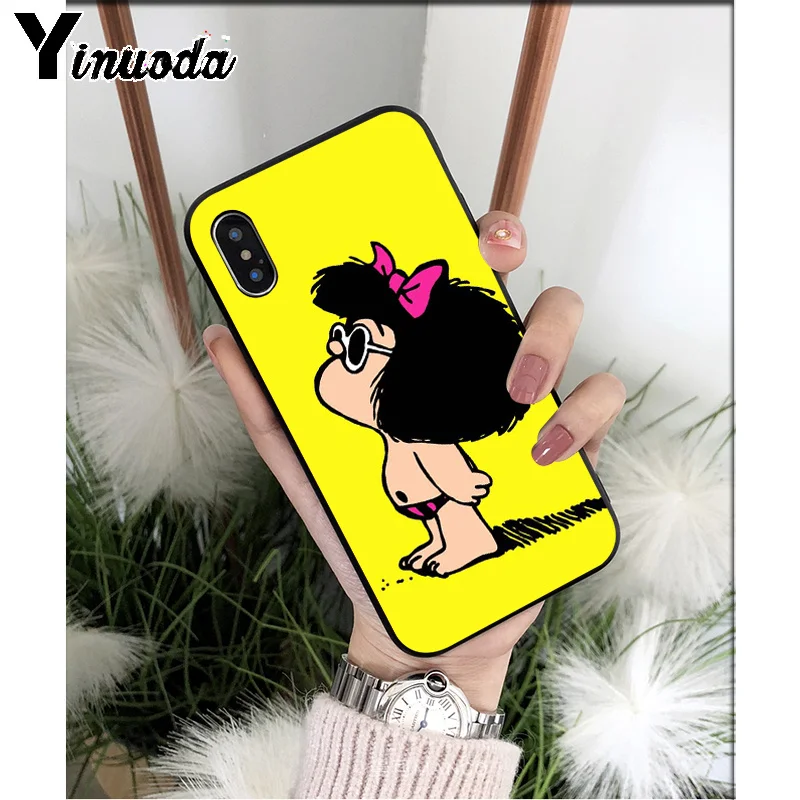 A10 Yinuoda Argentina Quino Mafalda Girl TPU мягкие Аксессуары для телефонов Чехол для iPhone 5 5Sx 6 7 7plus 8 8Plus X XS MAX XR - Цвет: A10