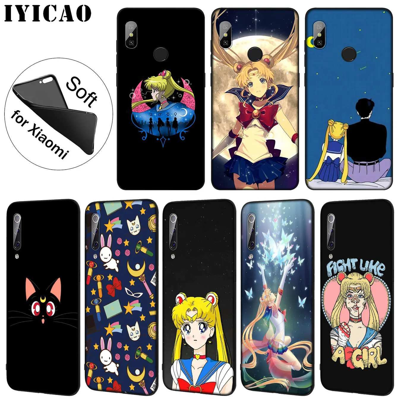 IYICAO Сейлор Мун Симпатичный мягкий силиконовый чехол для телефона Xiaomi Mi 9 SE 9T CC9 CC9E 8